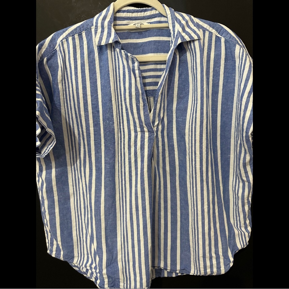 Madewell Courier Button-Back Shirt in Hinsdale Stripe